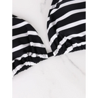 Black & White Striped Triangle Bikini Set - Swimsuits - Swimsuit / Bikini / One-Piece Swimwear - 3