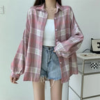 Vintage Preppy Plaid Button-Up Shirt - T-Shirts - Button-Up Shirt - 17