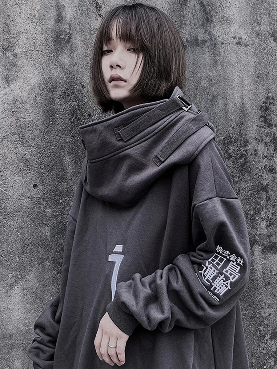 Oversize Fleece Hooded Ninja Sweatshirt – The Korean Fashion