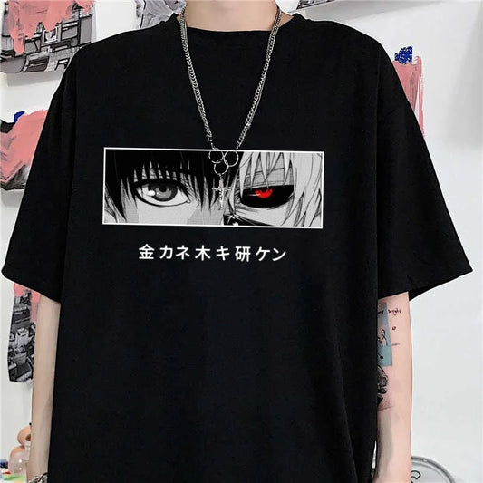 Berserker Gaze Graphic Tee – Edgy Monochrome Anime-Inspired Shirt