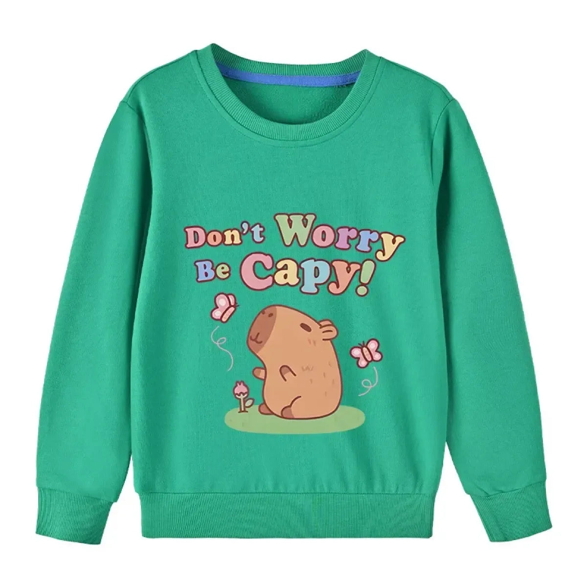 Kids Cotton Capybara Cartoon Pullover Sweatshirt - T-Shirts - Sweatshirt - 8