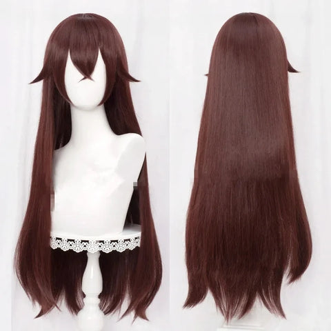 Genshin Impact Amber Long Brown Cosplay Wig