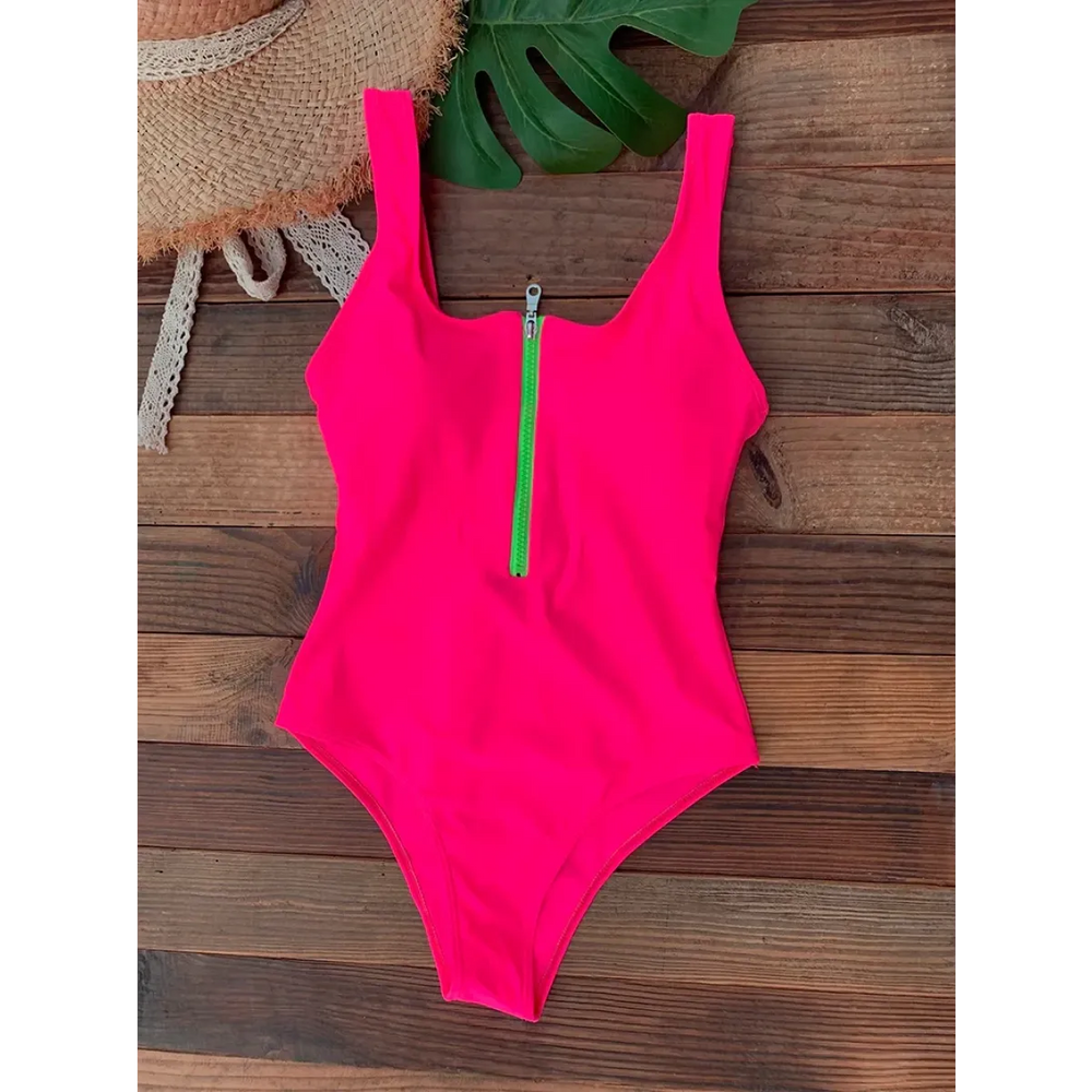 Front Zip Backless One-Piece Monokini Swimsuit - Women’s Clothing & Accessories - Swimsuit / Bikini / One-Piece