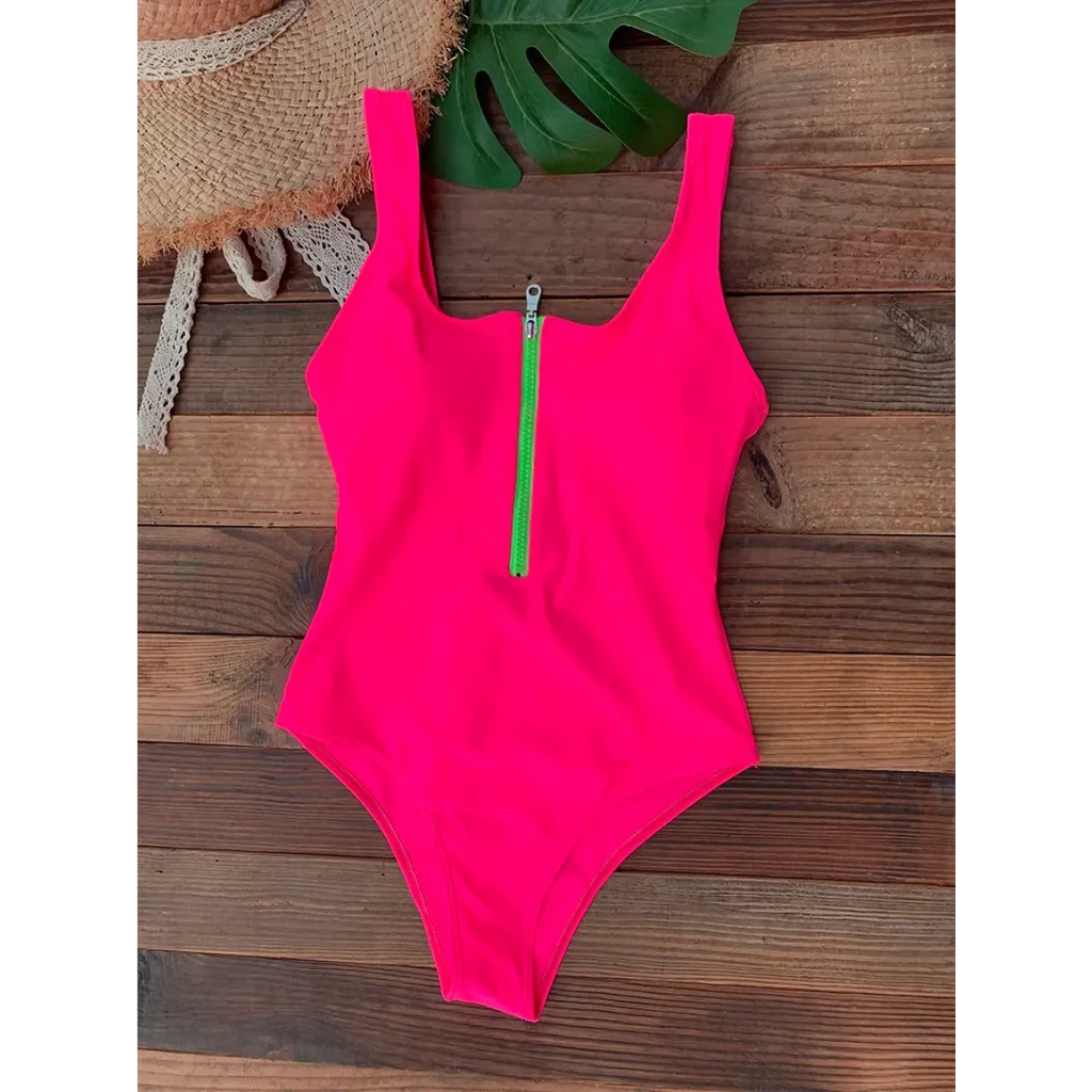 Front Zip Backless One-Piece Monokini Swimsuit - Women’s Clothing & Accessories - Swimsuit / Bikini / One-Piece
