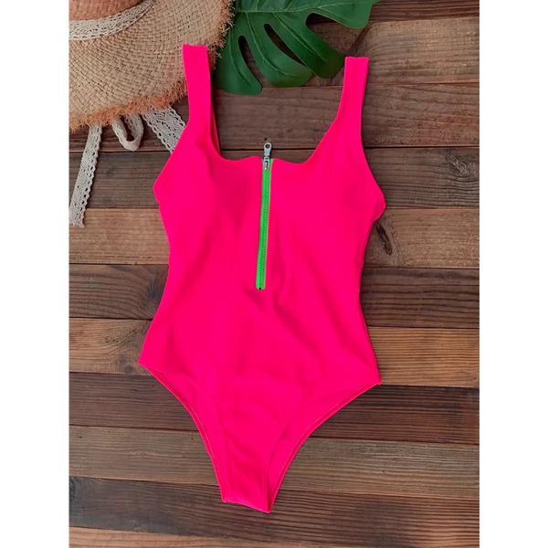 Front Zip Backless One-Piece Monokini Swimsuit - Women’s Clothing & Accessories - Swimsuit / Bikini / One-Piece