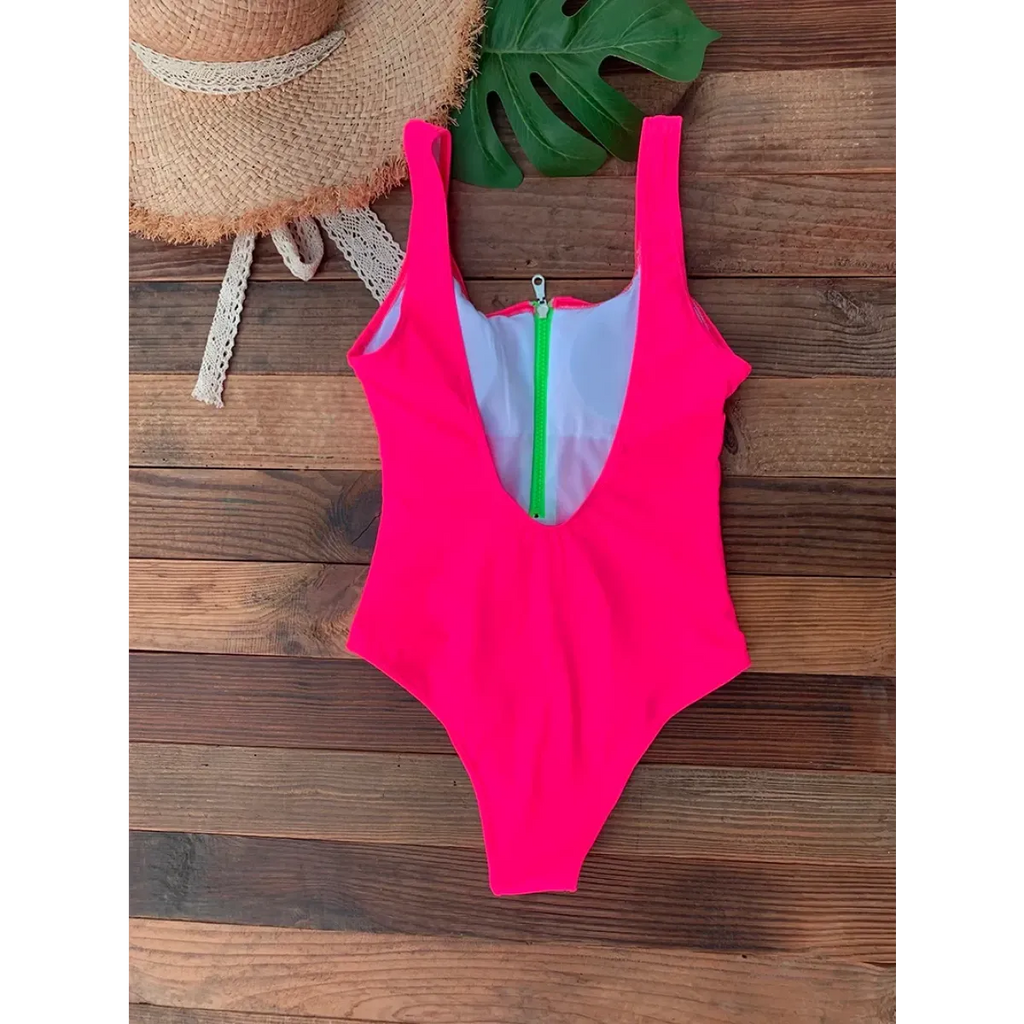 Front Zip Backless One-Piece Monokini Swimsuit - Women’s Clothing & Accessories - Swimsuit / Bikini / One-Piece