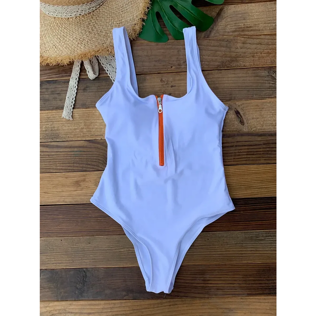 Front Zip Backless One-Piece Monokini Swimsuit - Women’s Clothing & Accessories - Swimsuit / Bikini / One-Piece