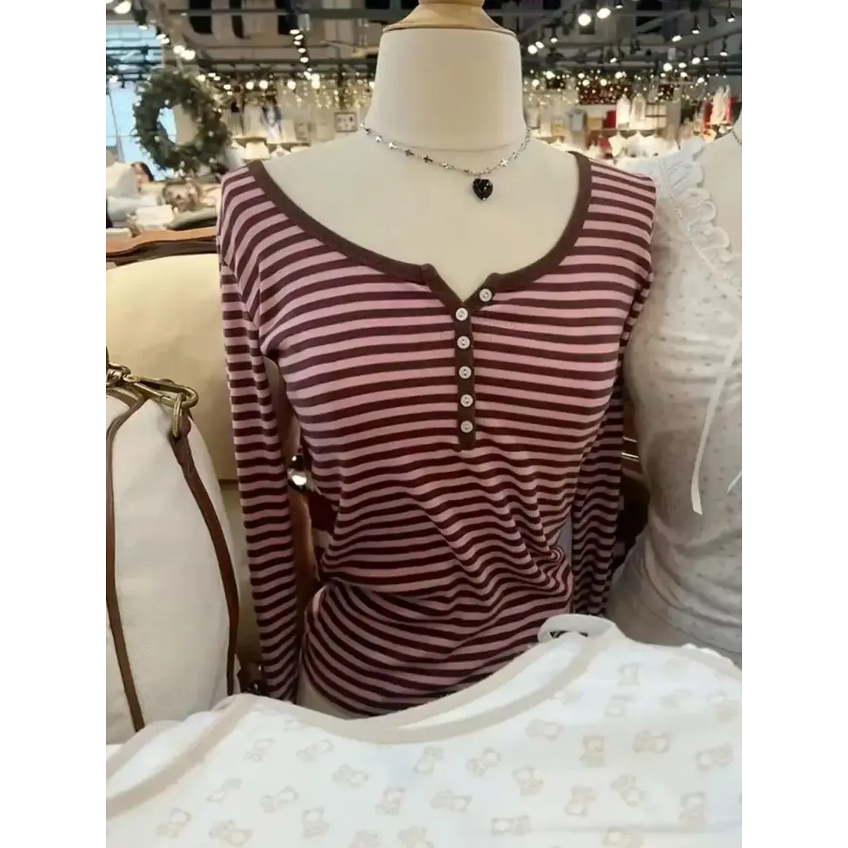 Six Button Ribbed Long Sleeve Slim Tee - T-Shirts - T-Shirt - 9