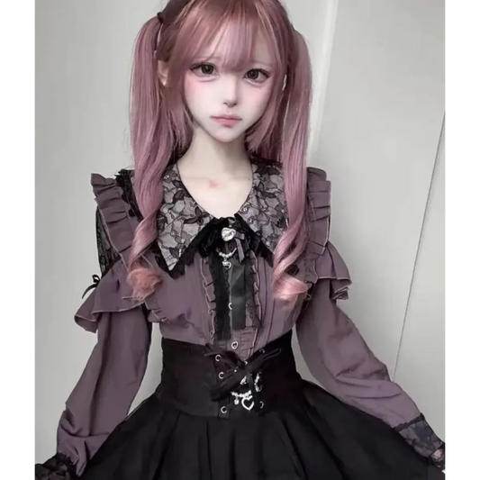 Lolita Lace Patchwork Bow Blouse - Best Sellers - Blouse - 6