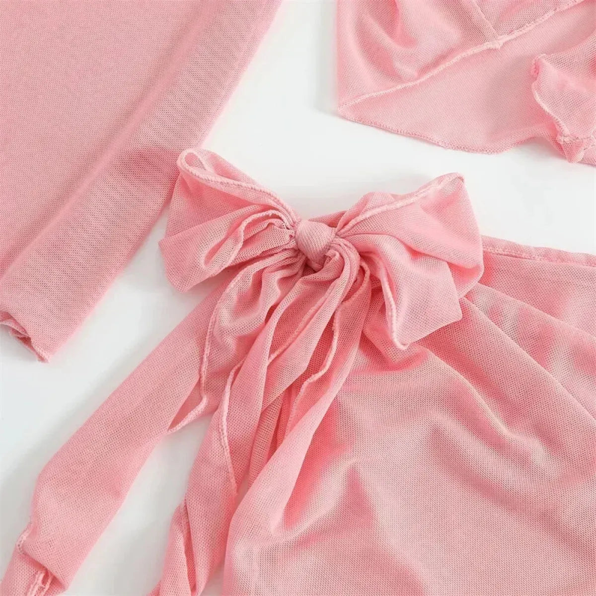 Pink Y2K 4-Piece Halter Bikini Set - Swimsuits - Swimsuit / Bikini / One-Piece Swimwear - 3