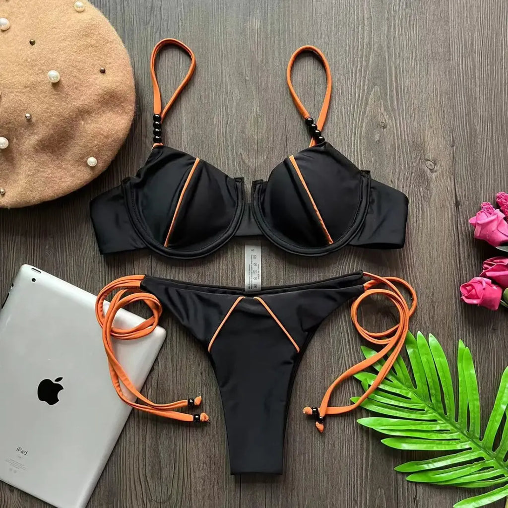 Push Up Underwire Low Waist Bikini Set - Swimsuits - Swimsuit / Bikini / One-Piece Swimwear - 5