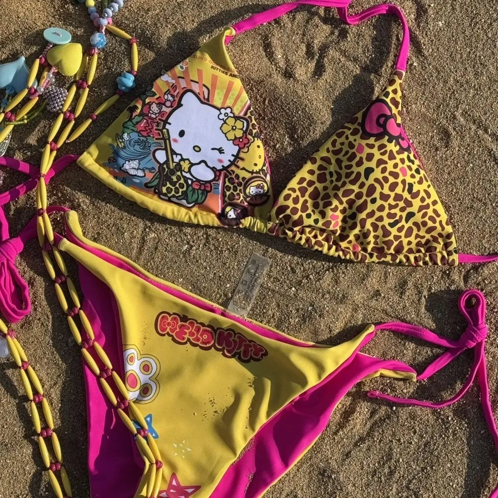Hello Kitty Anime Halter Bikini Set - Anime - Swimsuit / Bikini / One-Piece Swimwear - 7