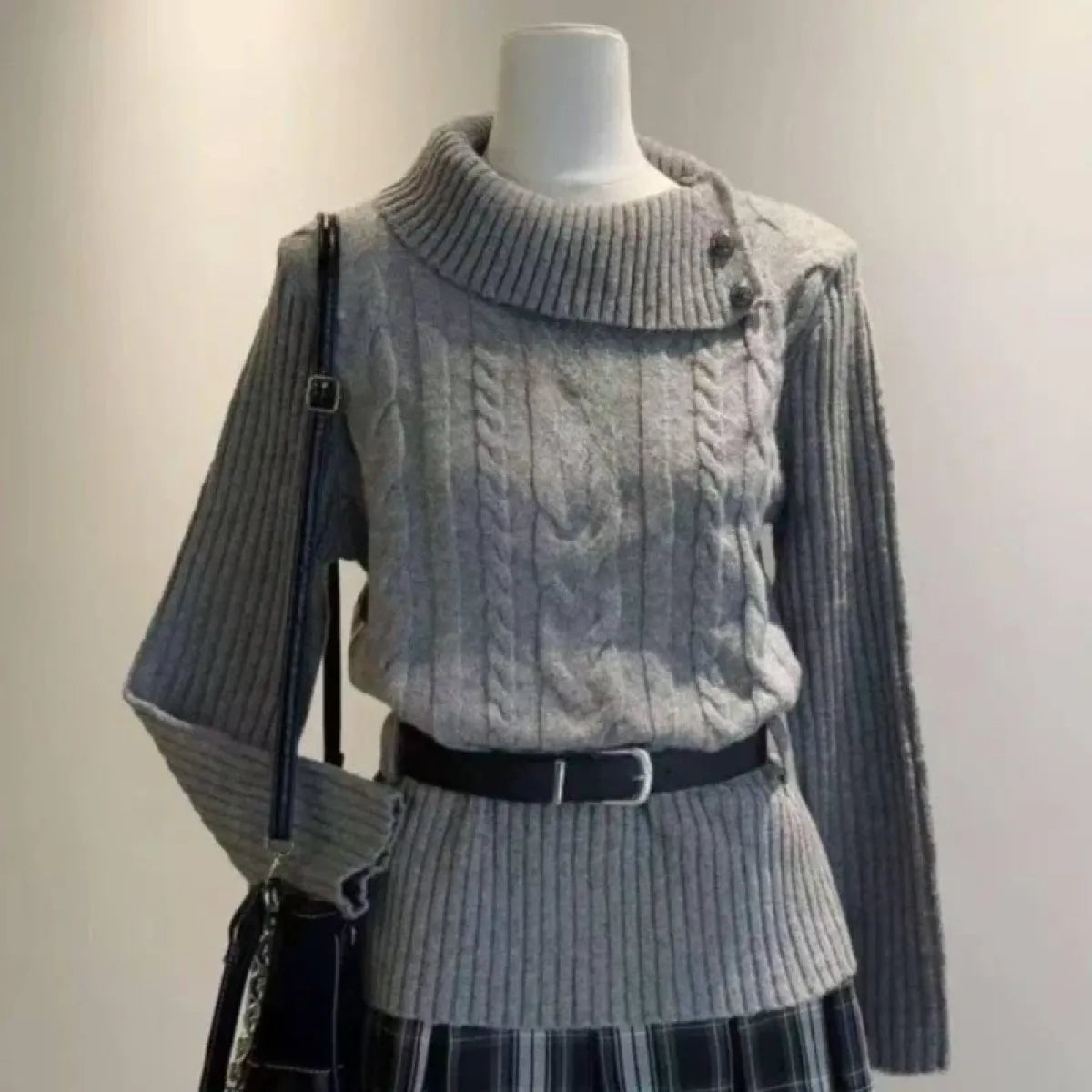 Preppy Bow Knit Sweater Y2K Gyaru Style - Dresses - Sweater / Pullover - 10