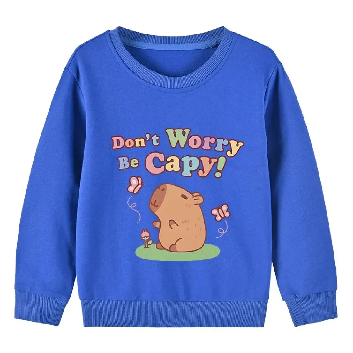 Kids Cotton Capybara Cartoon Pullover Sweatshirt - T-Shirts - Sweatshirt - 3