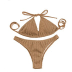 Jacquard Drawstring Two Piece Bikini Set - Swimsuits - Swimsuit / Bikini / One-Piece Swimwear - 11