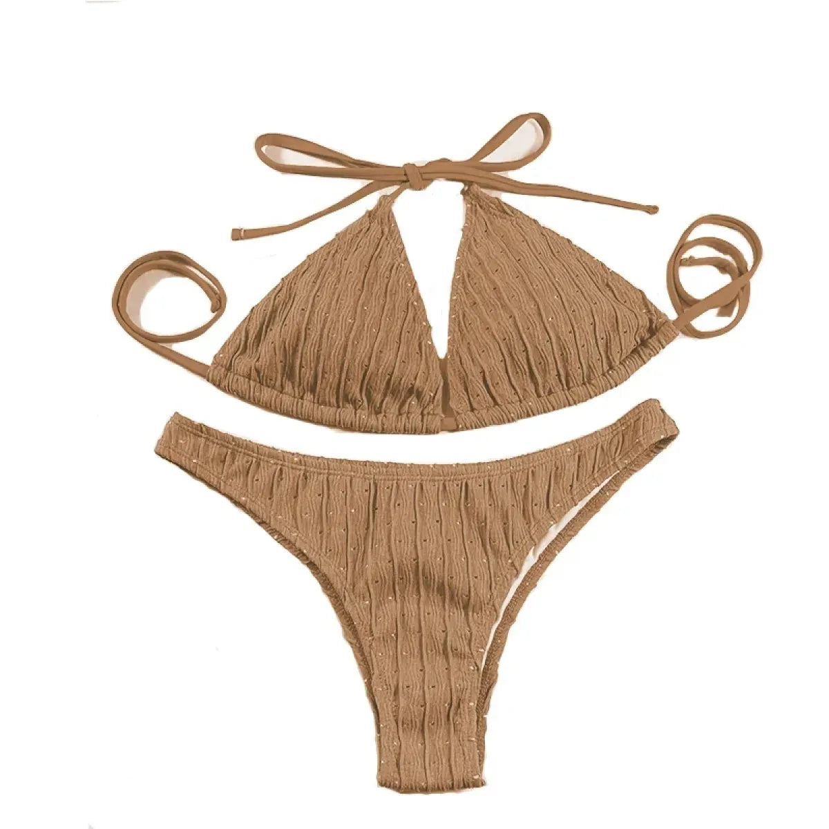 Jacquard Drawstring Two Piece Bikini Set - Swimsuits - Swimsuit / Bikini / One-Piece Swimwear - 11