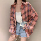 Vintage Preppy Plaid Button-Up Shirt - T-Shirts - Button-Up Shirt - 45