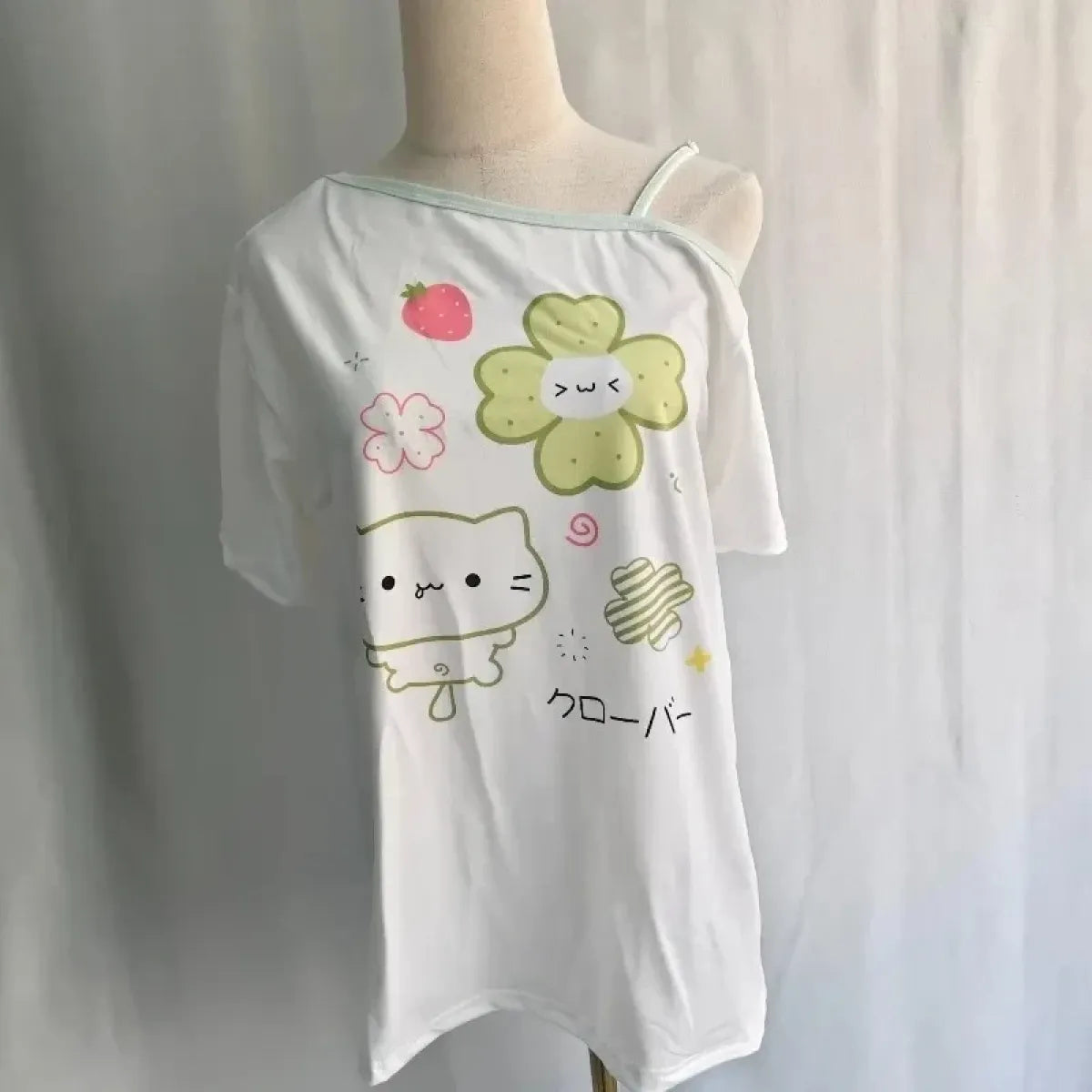 Harajuku Y2K Off Shoulder Cartoon T-Shirt - Dresses - T-Shirt - 2