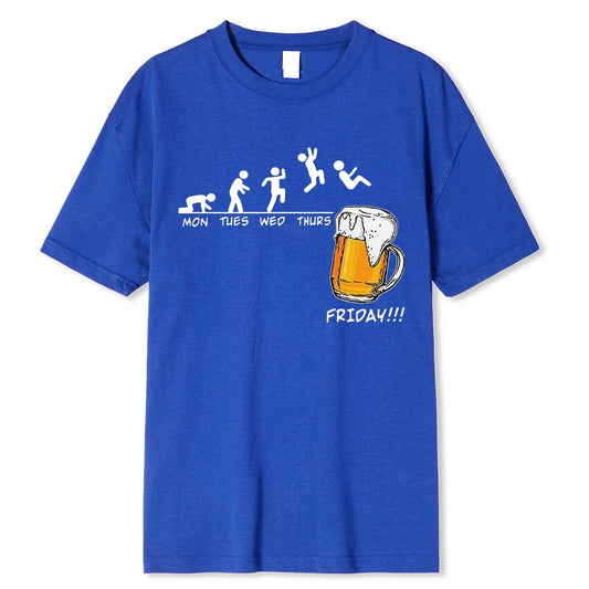 Friday Beer Print Men's T-Shirt: Funny Hip Hop Streetwear