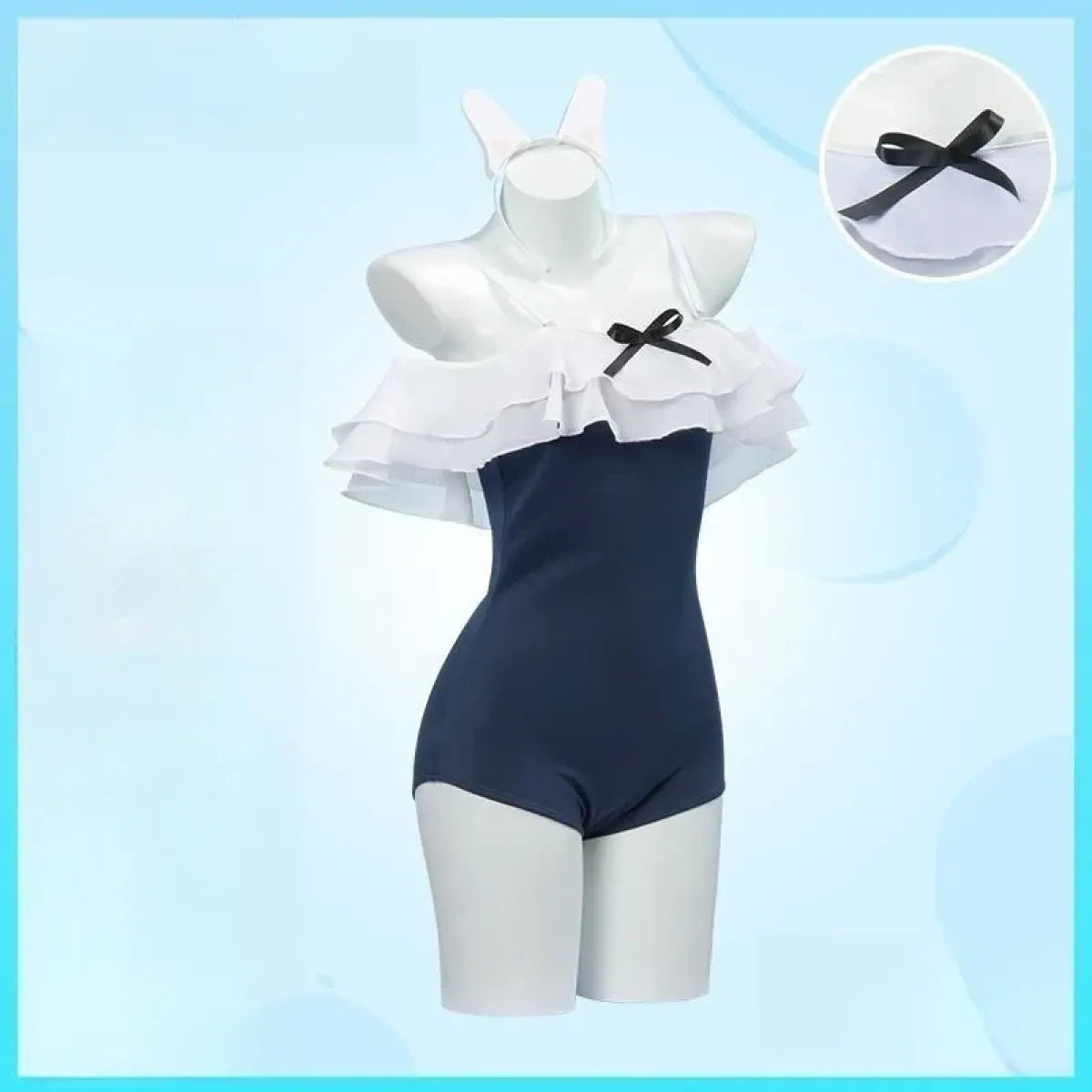 Kawaii Off Shoulder Bunny One-Piece Swimsuit - Women’s Clothing & Accessories - Swimsuit / Bikini / One-Piece Swimwear