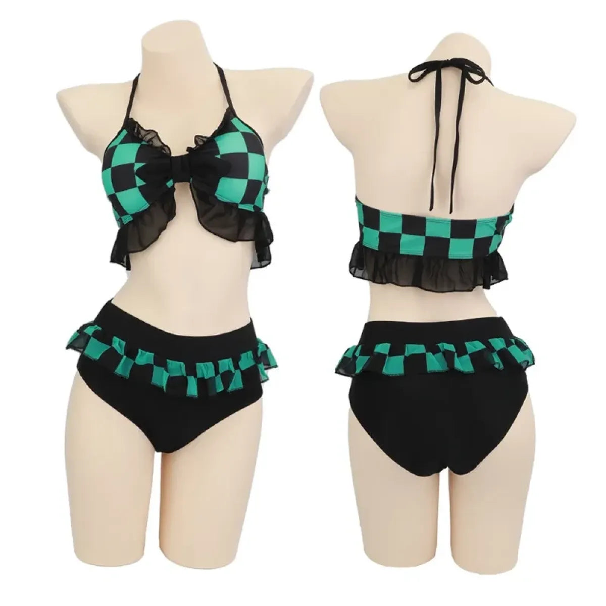 Demon Slayer Inspired Cosplay Bikini Set - Cosplay - Swimsuit / Bikini / One-Piece Swimwear - 3