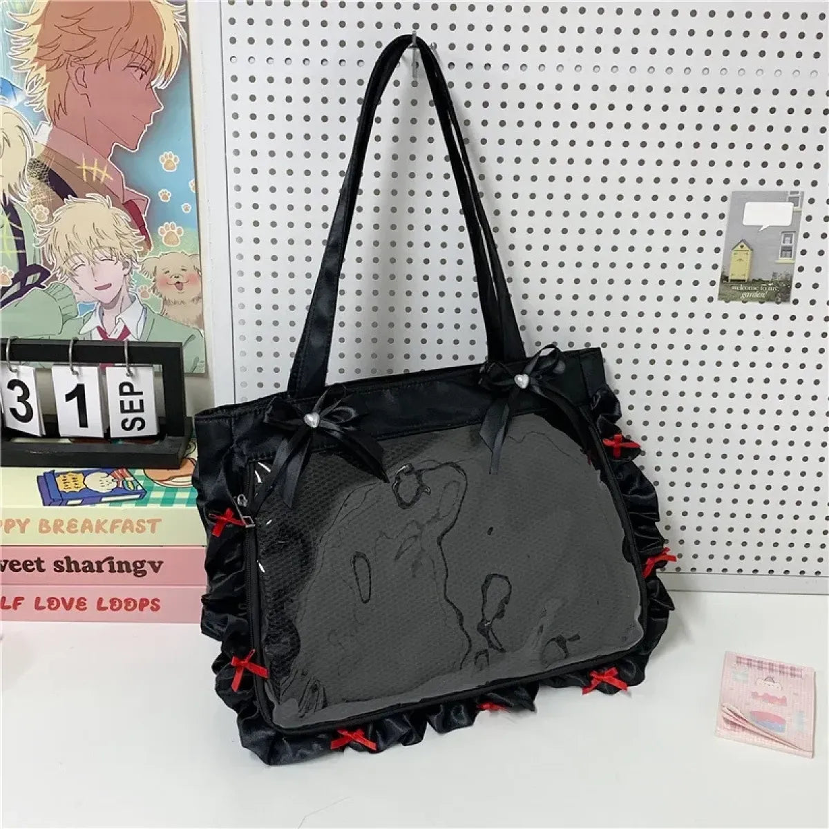 Preppy Bow Messenger Shoulder Bag - Accessories - Shoulder Bag - 9