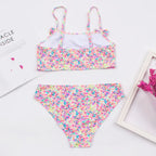Girls Print Bow Bandeau Bikini Set - Bras - Swimsuit / Bikini / One-Piece Swimwear - 2