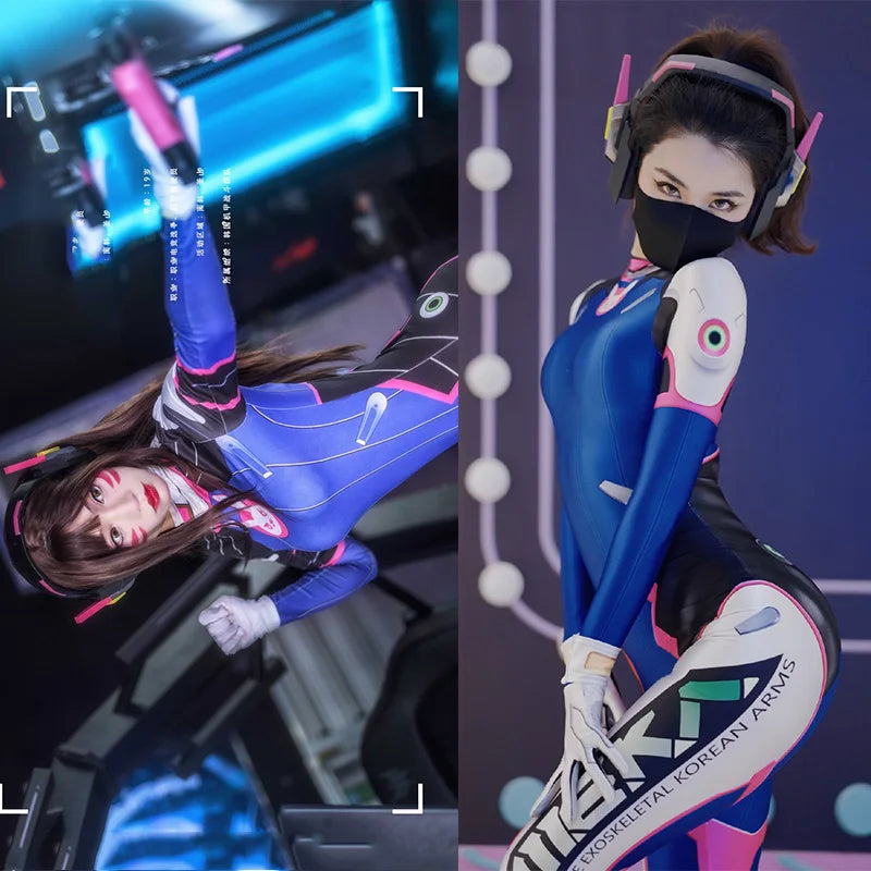 D.Va Cosplay Costume - Overwatch Bodysuit - Kawaii Stop - Bodysuit, Convention, Cosplay, Costume, Game, Jumpsuits & Rompers, Mainland China, Overwatch, Polyester, Sets, Unisex, Zhejiang