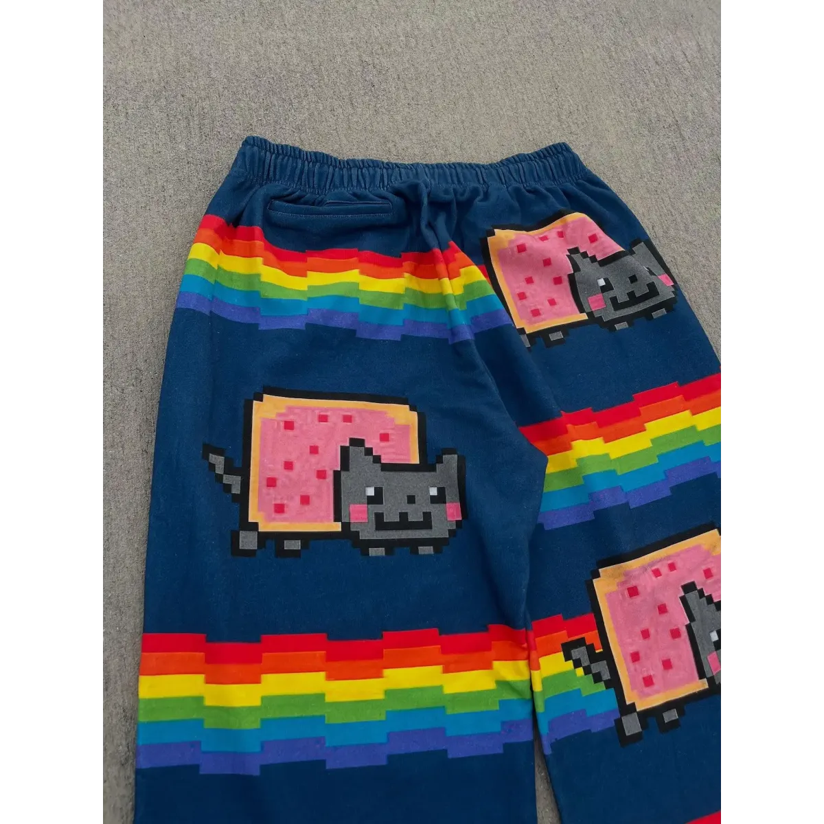 Pink Cartoon Cat Loose Y2K Jogger Pants - Bottoms - Joggers / Sweatpants - 2