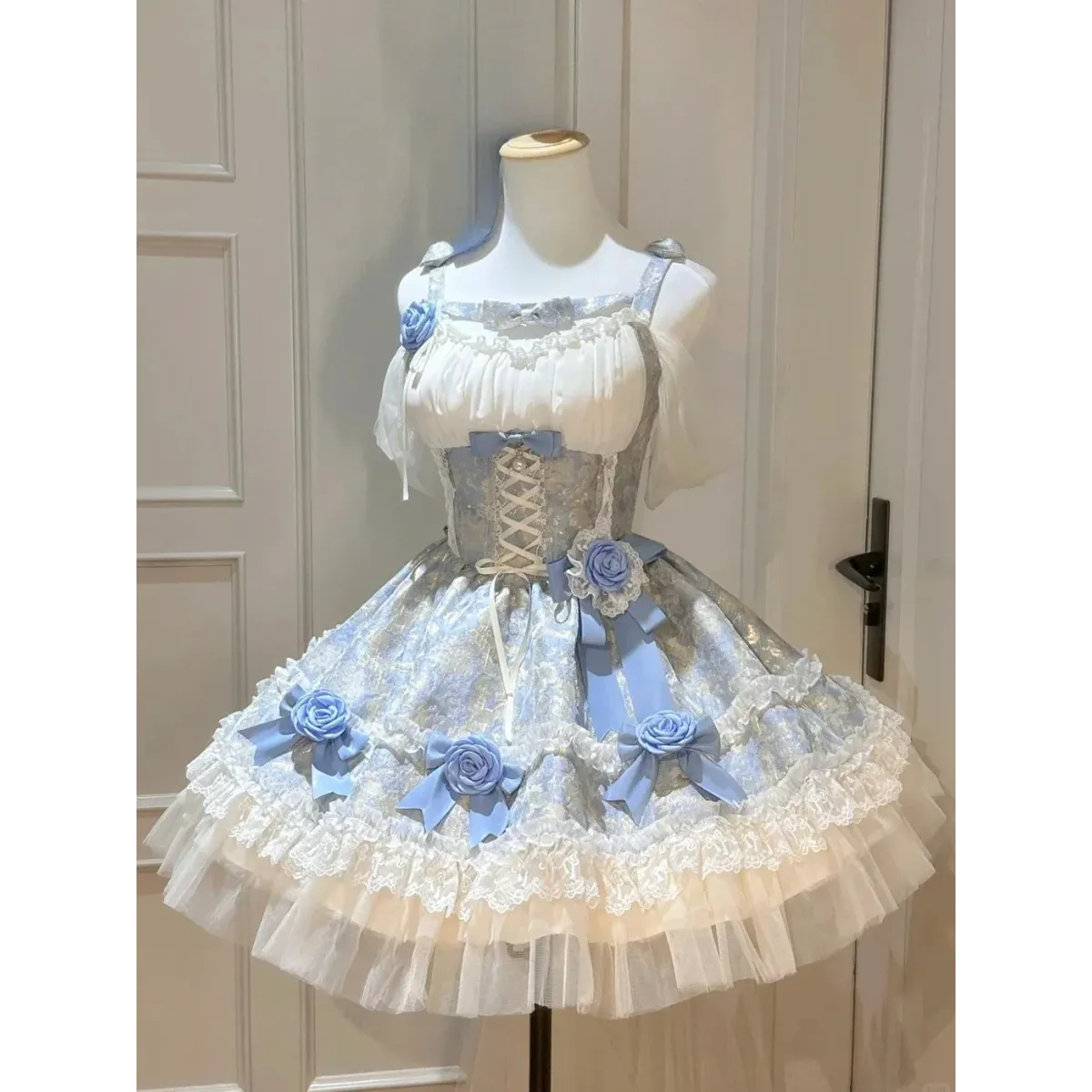 Fairy Elegant Lolita Lace Bow Strap Dress - All Dresses - Lolita Dress - 9