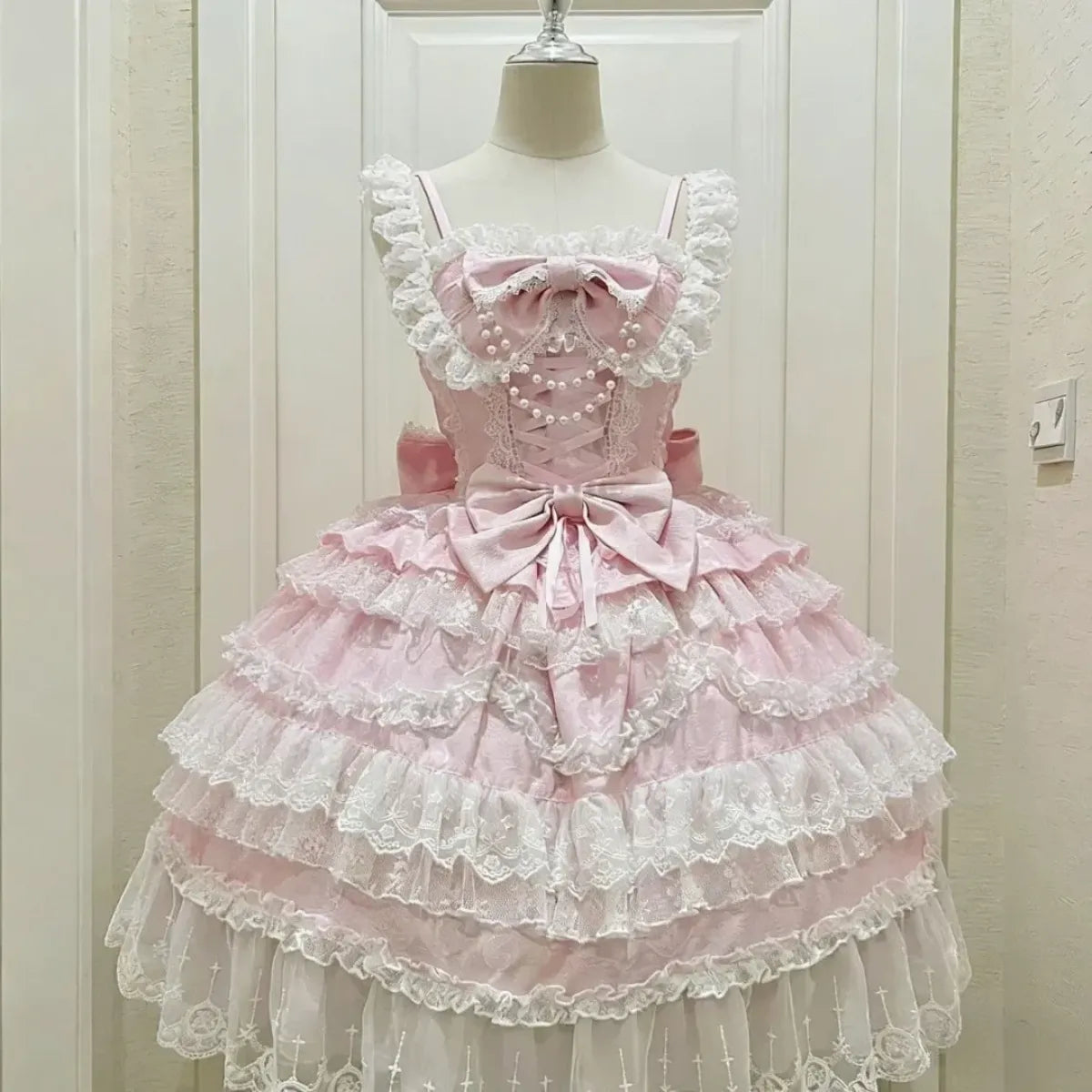 Fairy Elegant Lolita Lace Bow Strap Dress - All Dresses - Lolita Dress - 15