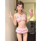 Y2K Cherry Dot Patchwork Bikini Set - Women’s - Swimsuit / Bikini / One-Piece Swimwear - 6