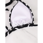 Black & White Striped Triangle Bikini Set - Swimsuits - Swimsuit / Bikini / One-Piece Swimwear - 4