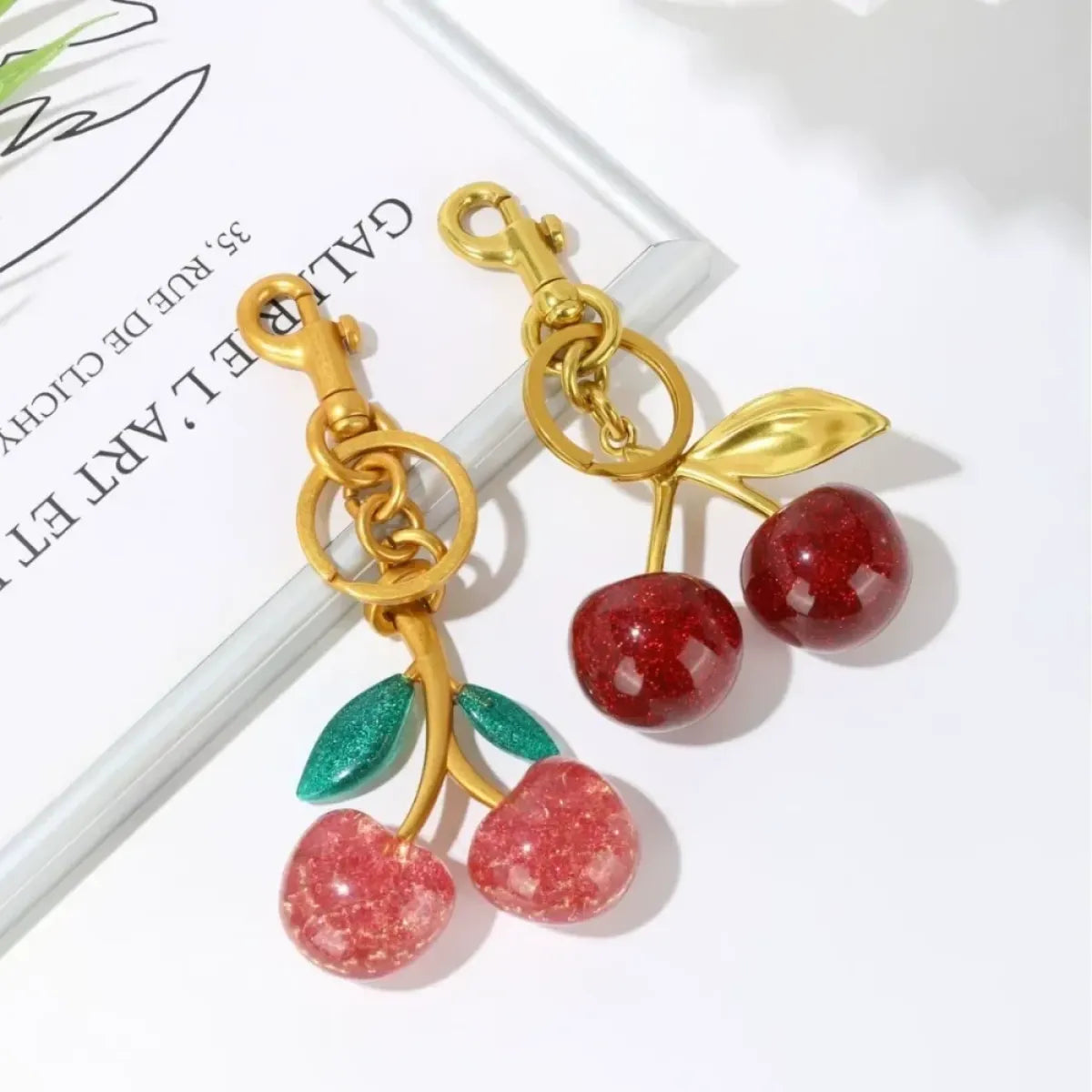 Red Cherry Pendant Keychain Charm - Accessories - Accessory - 3