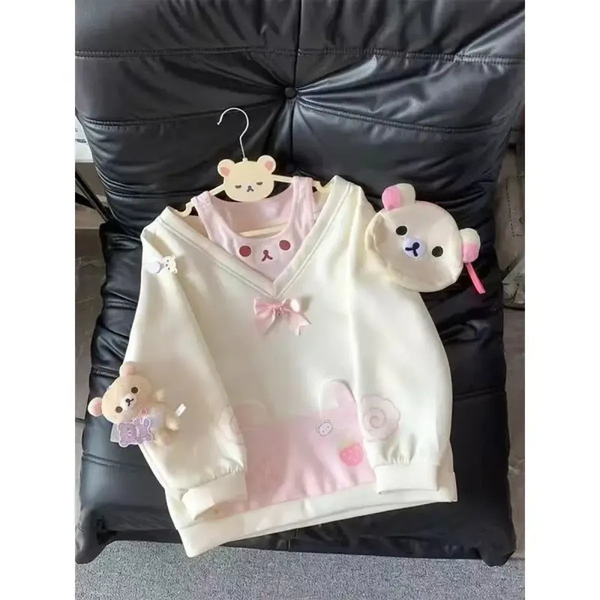 Sweet Off-Shoulder Bow Sweatshirt - Dresses - Sweatshirt - 4