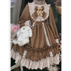 Kawaii Bear Bow Lantern Sleeve Lolita Dress - All Dresses - Lolita Dress - 5