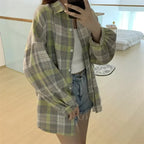 Vintage Preppy Plaid Button-Up Shirt - T-Shirts - Button-Up Shirt - 51