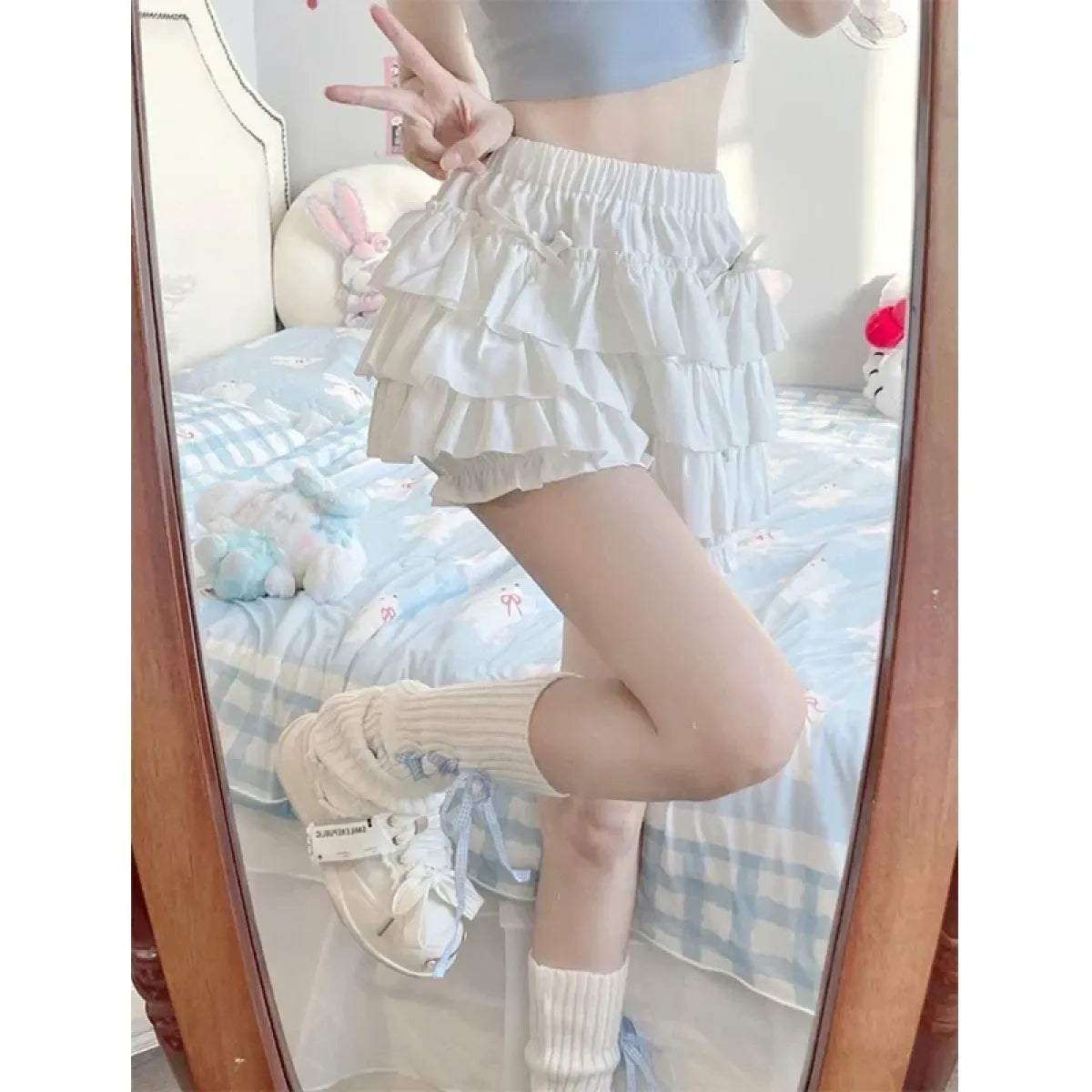Y2K Sweet Ruffle Bow Mini Skirt - Bottoms - Mini Skirt - 3