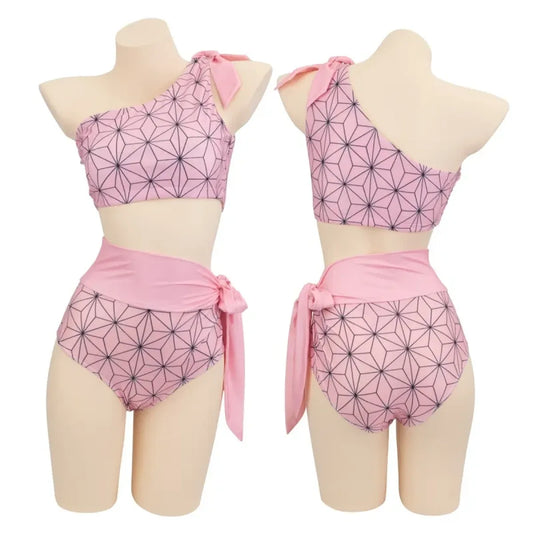Demon Slayer Inspired Cosplay Bikini Set - Cosplay - Swimsuit / Bikini / One-Piece Swimwear - 2