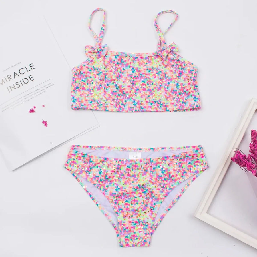 Girls Print Bow Bandeau Bikini Set - Best Sellers - Swimsuit / Bikini / One-Piece Swimwear - 1