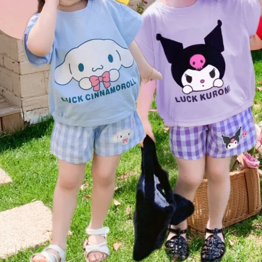 Kawaii Sanrio Children Summer Pajamas Set