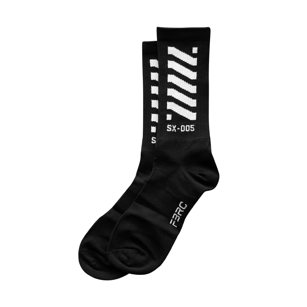 SX-005 Black Graphic Crew Socks