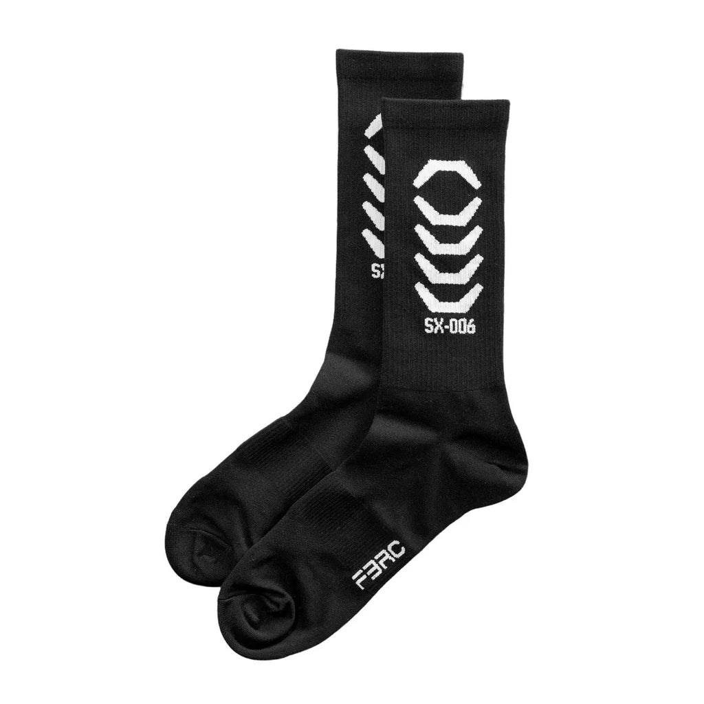 SX-006 Tech Logo Black Crew Socks - Harajuku Style - Accessory - 1