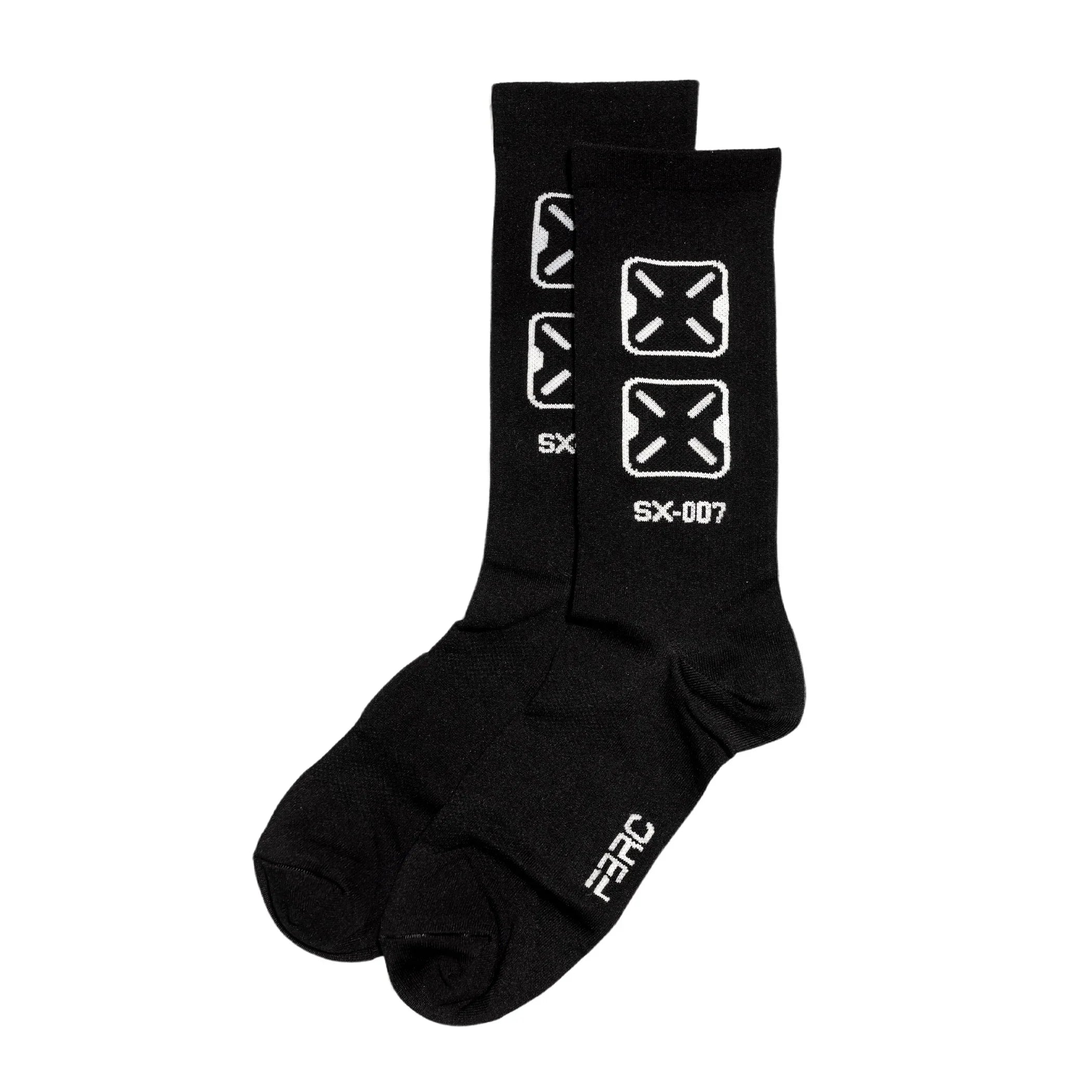 SX-007 Black Crew Socks with Signature Logo