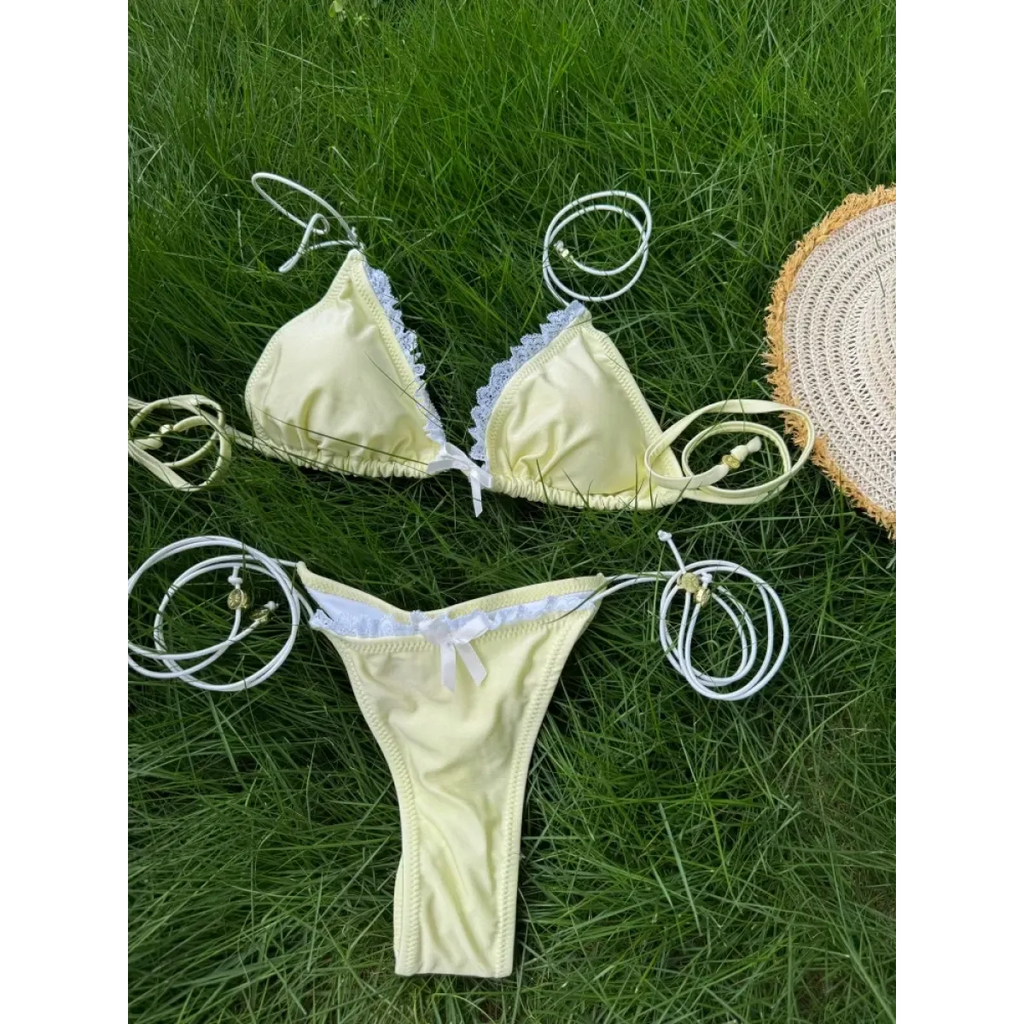 Printed Triangle Micro Thong Bikini Set - Swimsuits - Swimsuit / Bikini / One-Piece Swimwear - 5