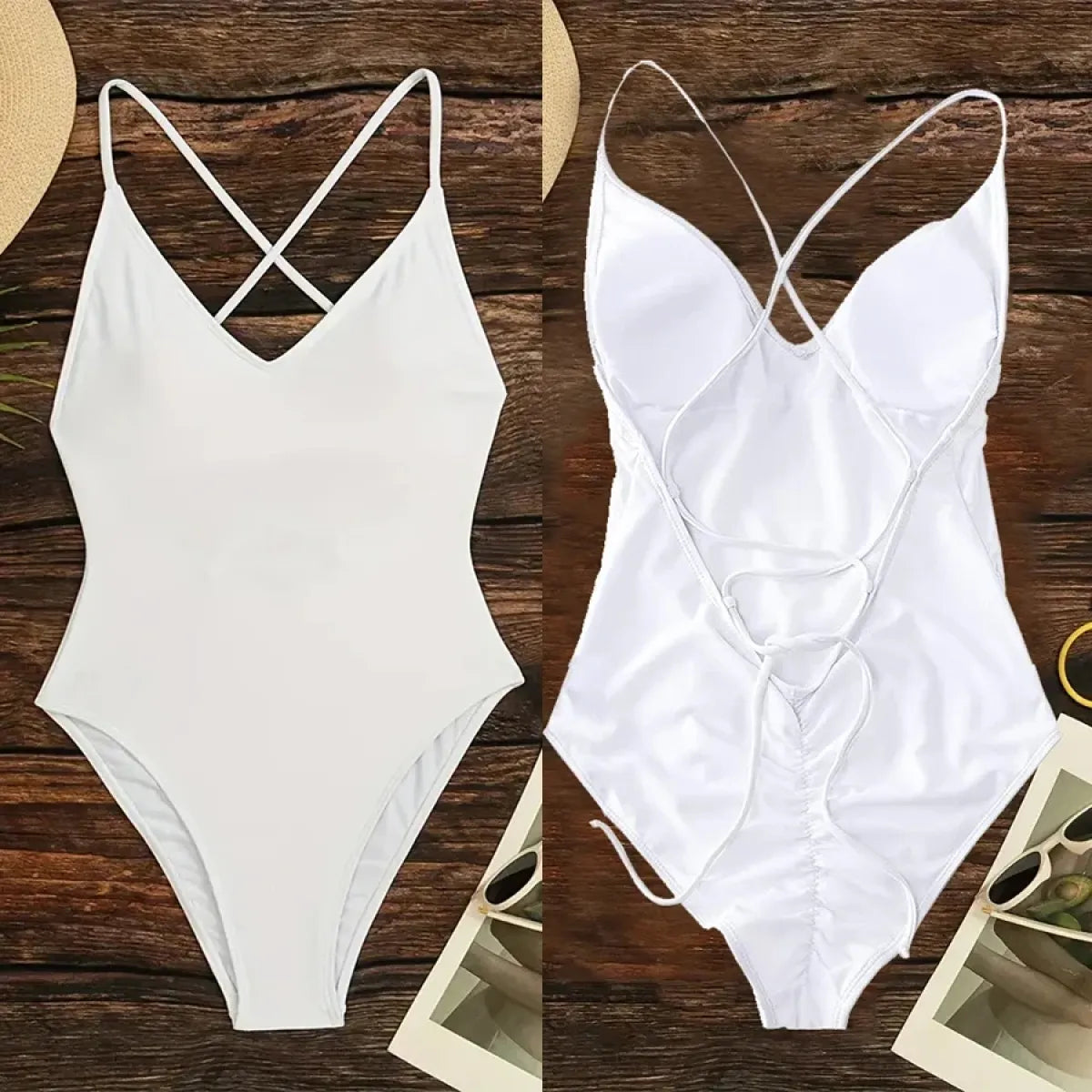 Solid One-Shoulder One Piece Swimsuit - Women’s Clothing & Accessories - Swimsuit / Bikini / One-Piece Swimwear - 3