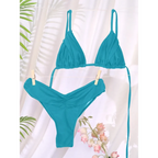 Frill Trim Triangle Bikini Set - Swimsuits - Swimsuit / Bikini / One-Piece Swimwear - 6