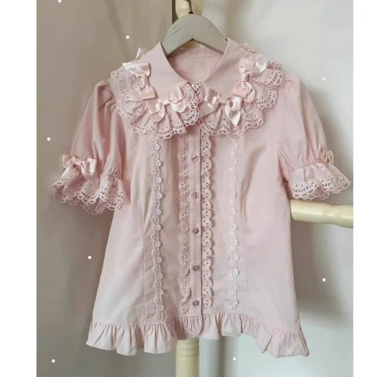 Sweet Lolita Peter Pan Collar Puff Sleeve Blouse - Women’s Clothing & Accessories - Blouse - 9