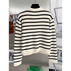Striped Knit O-Neck Cropped Cardigan - Women’s Clothing & Accessories - Cardigan - 6
