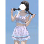 Cute Bear Print Lolita Bikini Swimsuit - Women’s - Swimsuit / Bikini / One-Piece Swimwear - 2